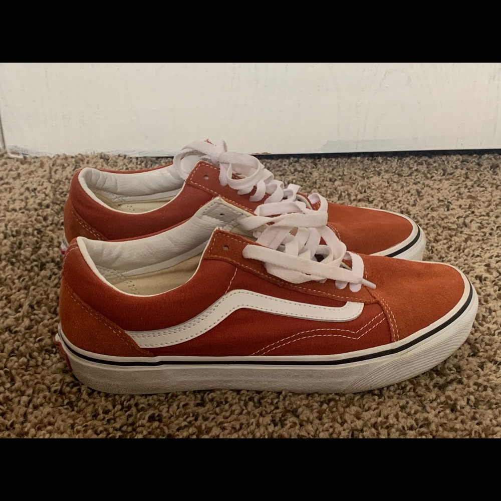 Suede burnt orange vans sz 7